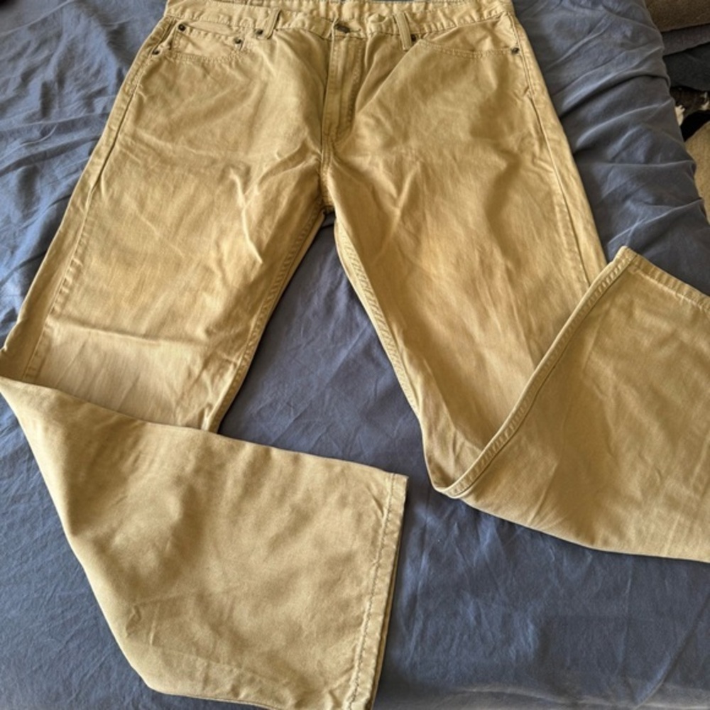 Levi's 505 W40 L32 Khaki Straight Leg Cotton Zip-Fly Jeans Classic‎ Fit Workwear
